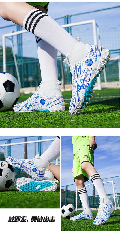 Men Professional Soccer Cleats Football Boots Studs Non Slip Breathable Training Boys Match Sneakers Comfortable for Grass Turf