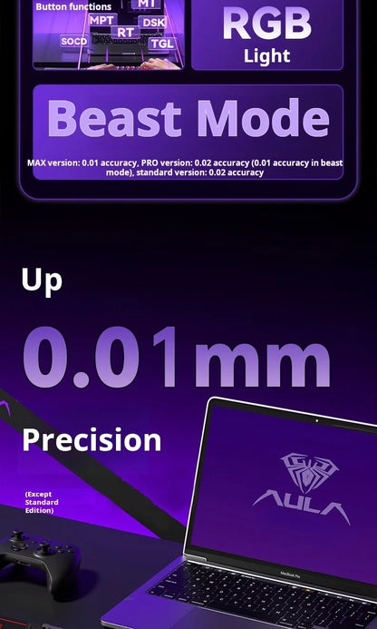 Teclado AULA WIN 68 HE de eixo magnético RT, teclado mecânico gaming com fios, taxa de polling 8K, teclas totalmente hot-swappable
