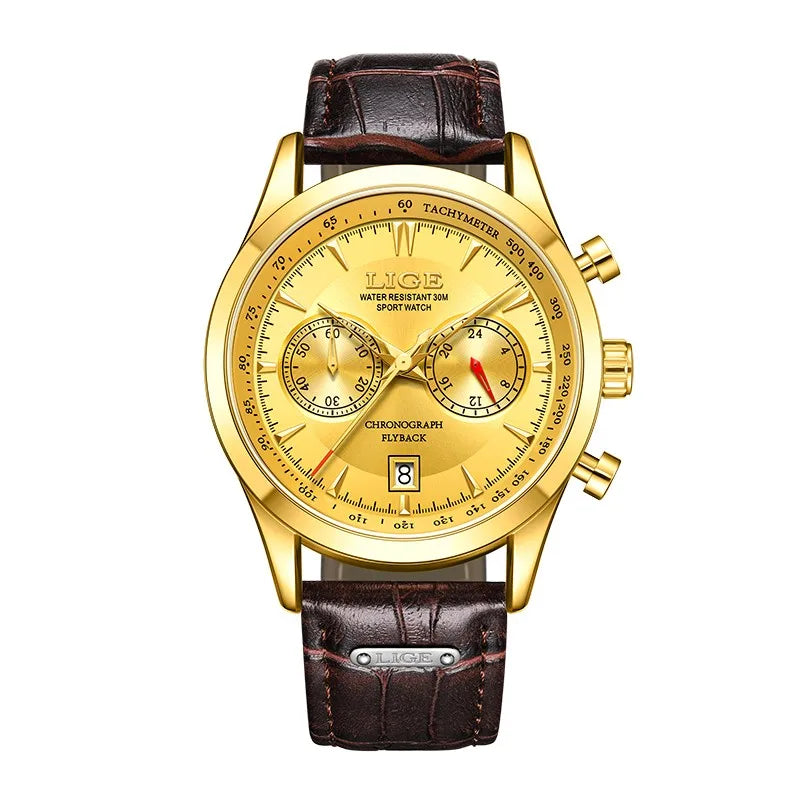 LIGE Top Brand Luxury Mens Watches Casual Business Watch Men Fashion Waterproof Military Men's Quartz Wristwatch Montre Homme