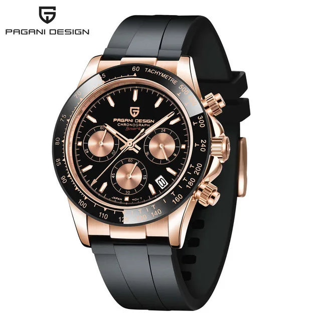 PAGANI DESIGN V2 40MM Quadrante meteorite Orologio da uomo al quarzo Cronografo retro in zaffiro Orologio impermeabile da uomo Reloj0 hombr