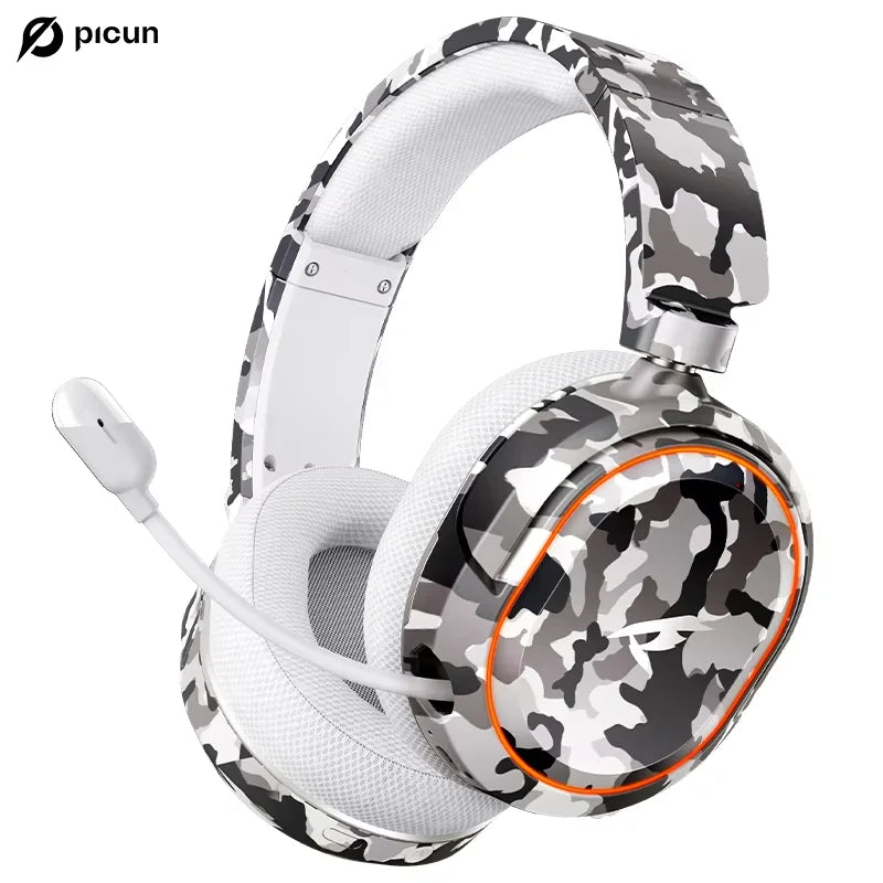 Auscultadores Gaming Sem Fios Picun G2 Bluetooth 5.3 – Som Surround 7.1, Baixa Latência de 5ms e Microfone ENC para PC, PS5, PS4, Switch e Mobile