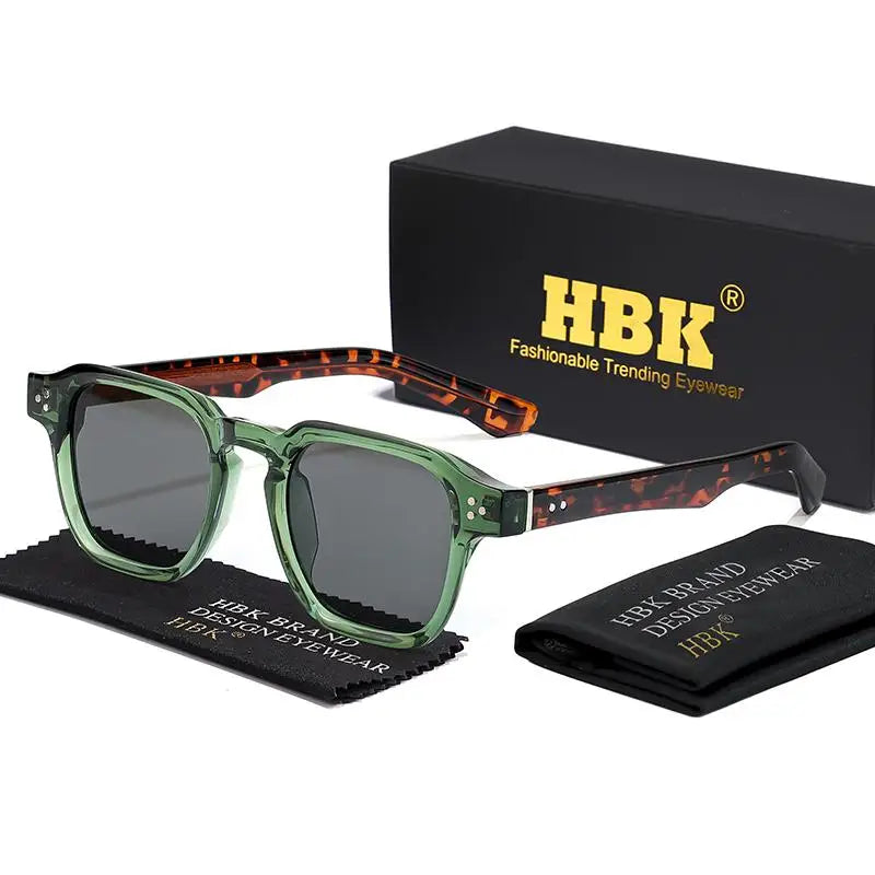HBK New Fashion Sunglasses men Vintage Square Gradient Sun Glasses Outdoor Sports Party Vacation Travel Driving Eyeglasses