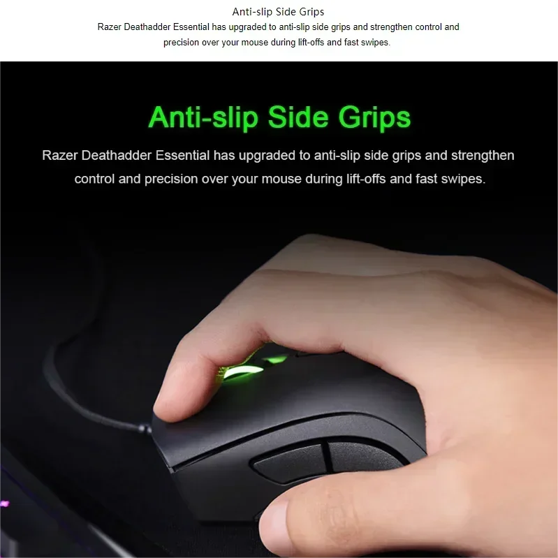 Razer DeathAdder Essential Wired Gaming Mouse, 6400 DPI Optical Gaming Mouse with 5 Programmable Buttons, Ergonomic USB Gaming Mouse for PC & Laptop