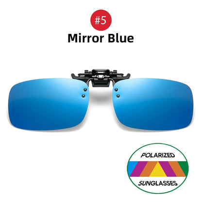 Classic Square Flip Up Clip On Sunglasses Men Polarized Night Vision Driving UV400 Women Photochromic Sun Glasses Clips