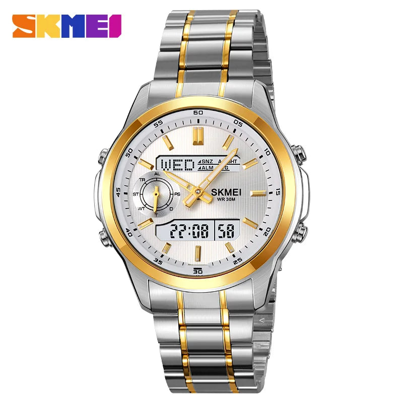 SKMEI 2284 Business Men's Electronic Multifunctional Dual Display Sports Waterproof Luminous Luxury Watch Digital Watch Reloj