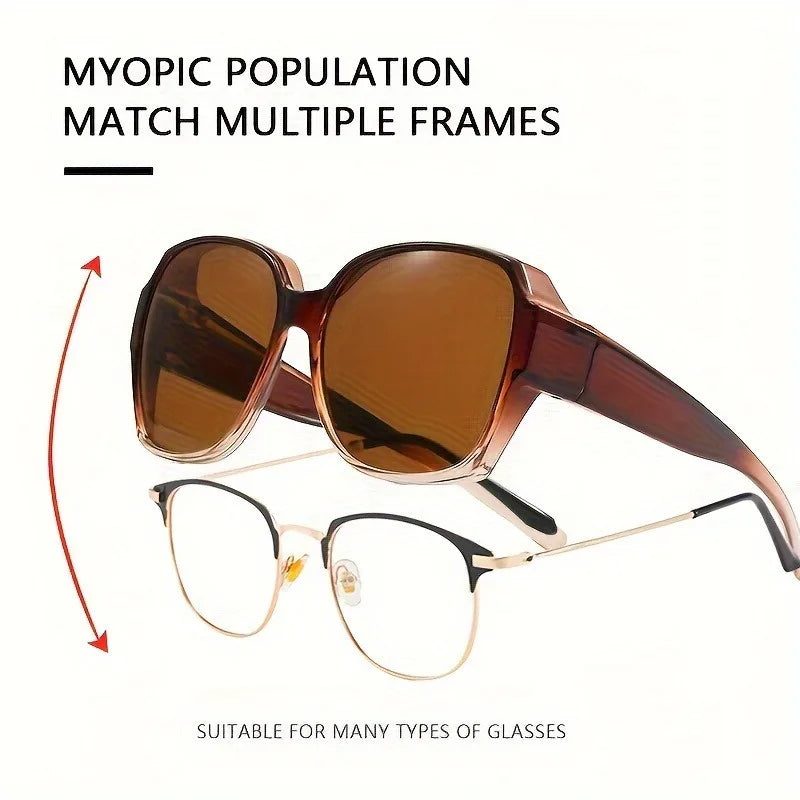 Fit Over Myopia Glasses Cover Sunglasse Outdoor Driving Anti-Glare Polarized Sun Glasses Sports Accessories Cycling Eyeglass
