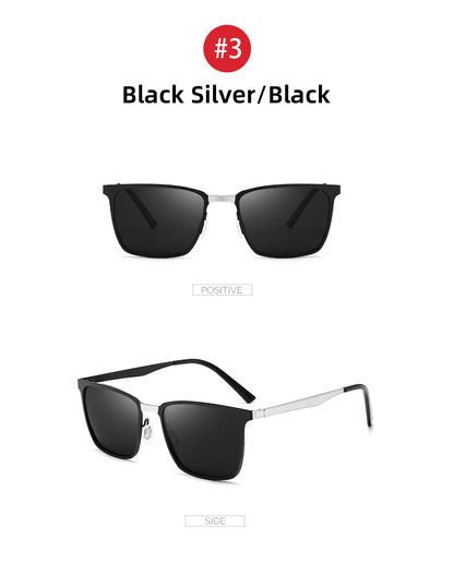 Men’s Retro Rectangular Polarized Sunglasses VIVIBEE, Matte Black UV400 Eyewear, Women Stylish Outdoor Driving Glasses