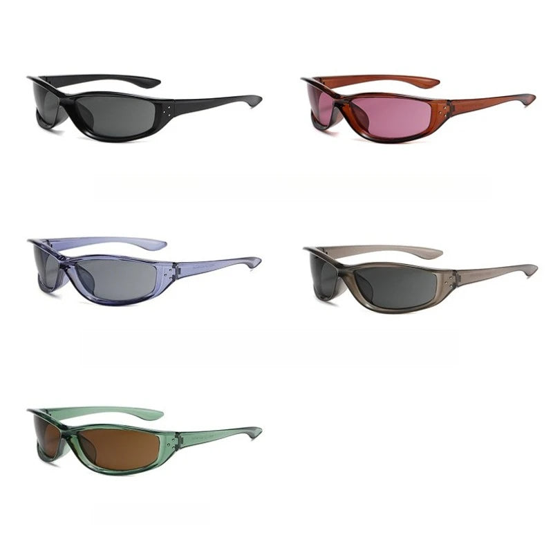 Rivets Y2K Sports Punk Sunglasses Women Designer Rectangle Goggle Men Luxury Sun Glasses UV400 Driving Cycling Fashion Eyewear