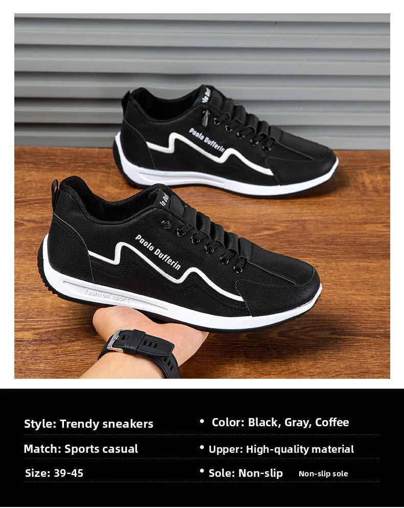 Large Size Men's Comfortable Breathable Soft Bottom Running Shoes Casual Style Sporty Retro Stripe Design Rubber Outsole