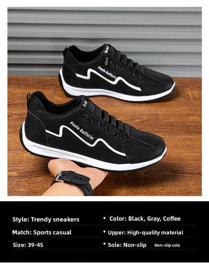 Large Size Men's Comfortable Breathable Soft Bottom Running Shoes Casual Style Sporty Retro Stripe Design Rubber Outsole