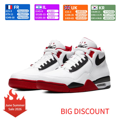 Buty do koszykówki Nike Flight Legacy Classic Style Mid-Top Retro, unisex, czerwono-białe, BQ4212-100