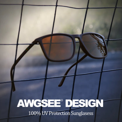 Classic Square Polarized Sunglasses Unisex UV400 Lightweight Shades for Driving Fishing Outdoor Travel