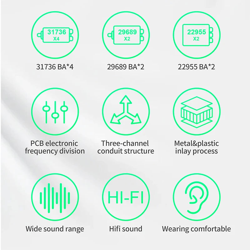 KZ AS16 Pro In Ear Earphones 16BA Balanced Armature HIFI Bass Monitor Headphones Noise Cancelling Earbuds Sport Headset AS12 ZSX