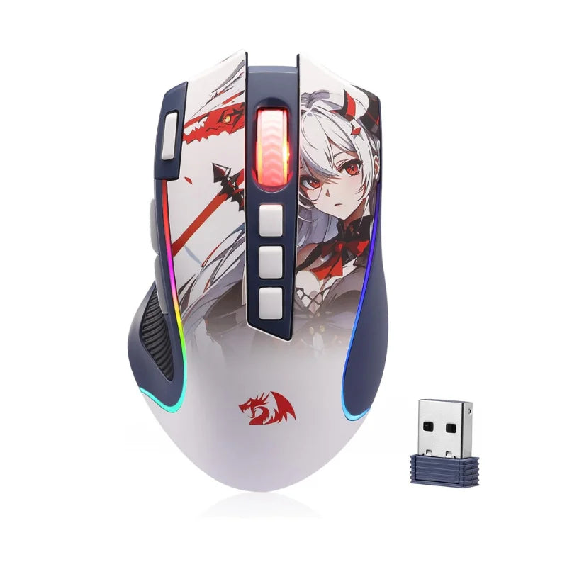 Redragon M612AK PRO RGB Gaming Mouse Wireless & Wired, 8000 DPI Optical Gaming Mouse with 9 Programmable Buttons, RGB Backlit Ergonomic Gaming Mouse