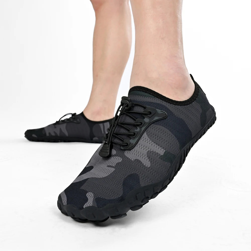 Oiaano wide toe man barefoot black shoes, woman sports sneaker unisex water booties, male aqua beach soft sole light breathable