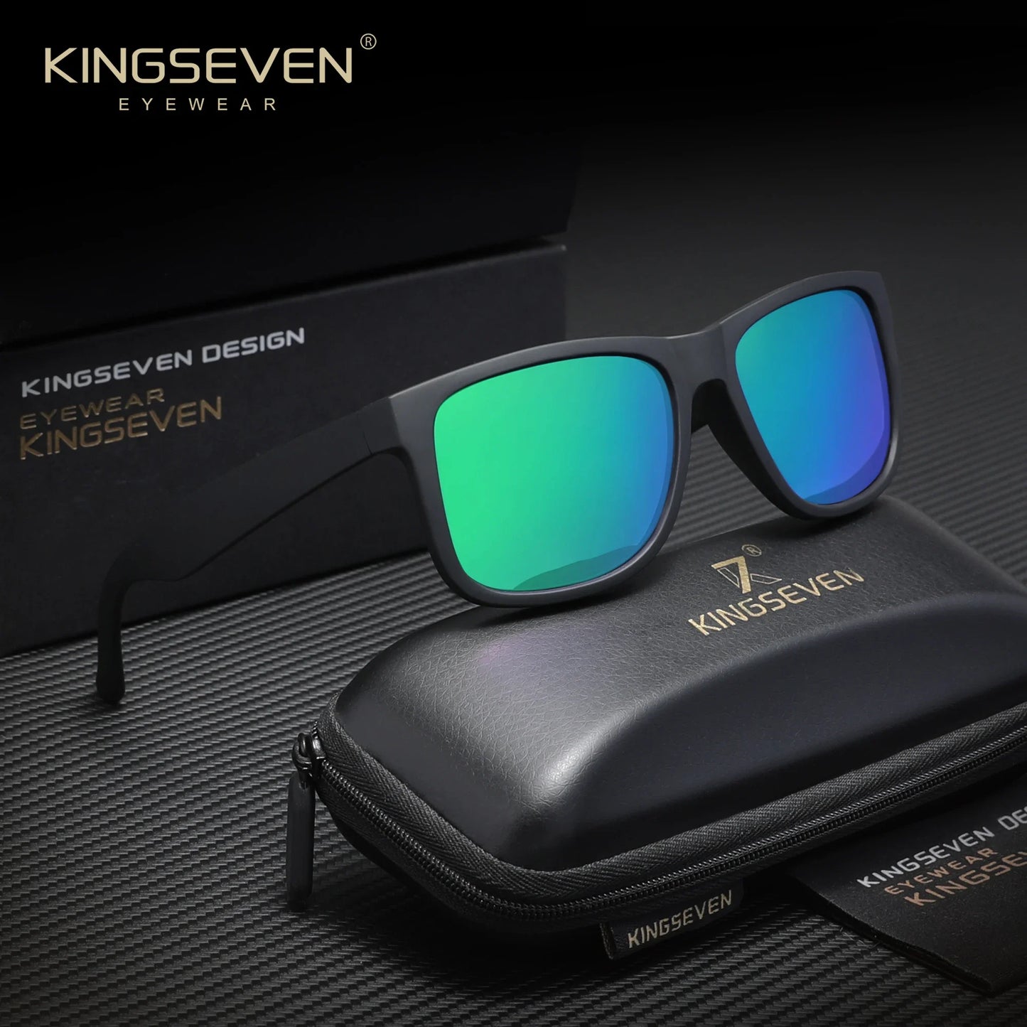 KINGSEVEN Fashion Square Polarized Men and Women Sunglasses Driving Outdoor Travel Glasses UV400