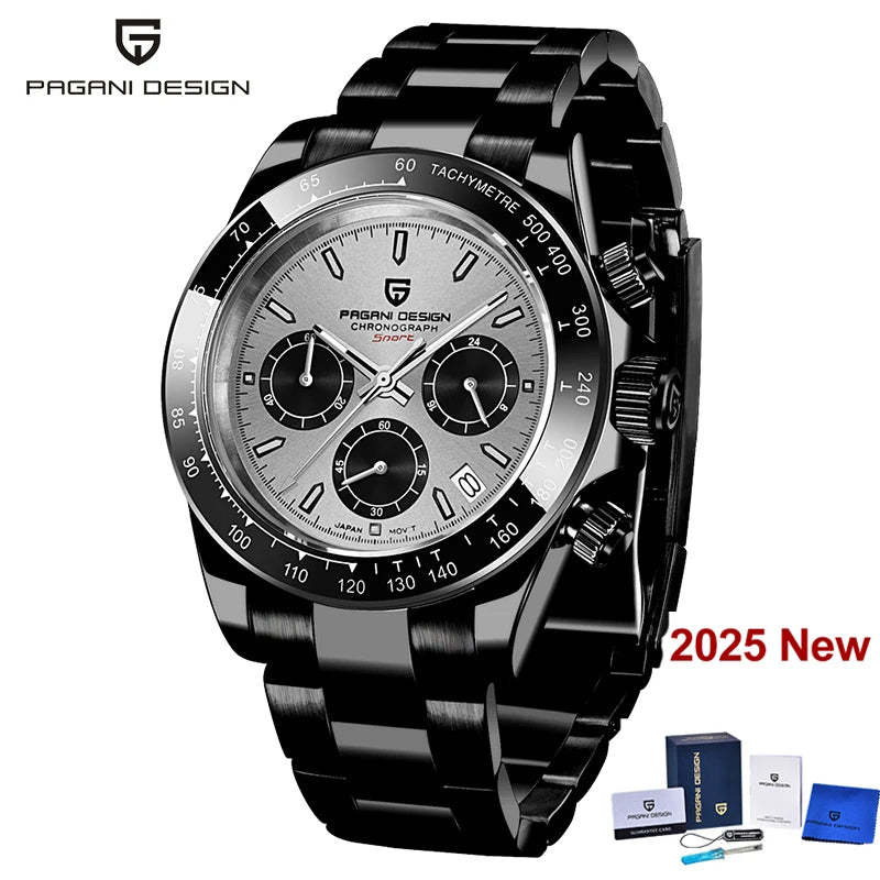 PAGANI DESIGN 2026 New Sport Chronograph Top Brand Luxury Quartz Watch For Men Sapphire crystal  Automatic Date Wrist watch Men