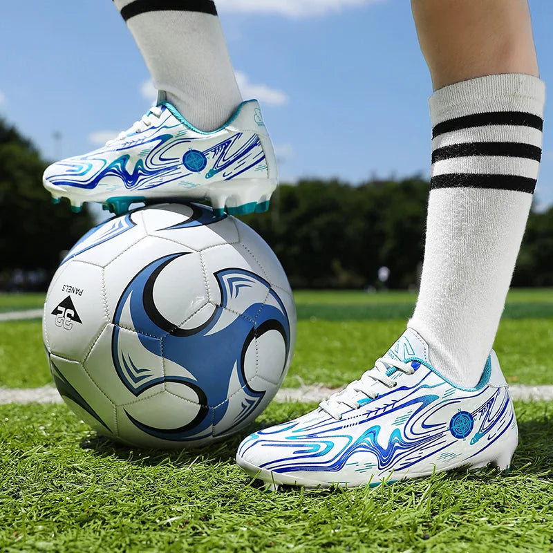 Chaussures de football unisexes AG Stud pour hommes et femmes, crampons de football légers, antidérapants, respirants, baskets d'entraînement, pour terrain en herbe naturelle, match F