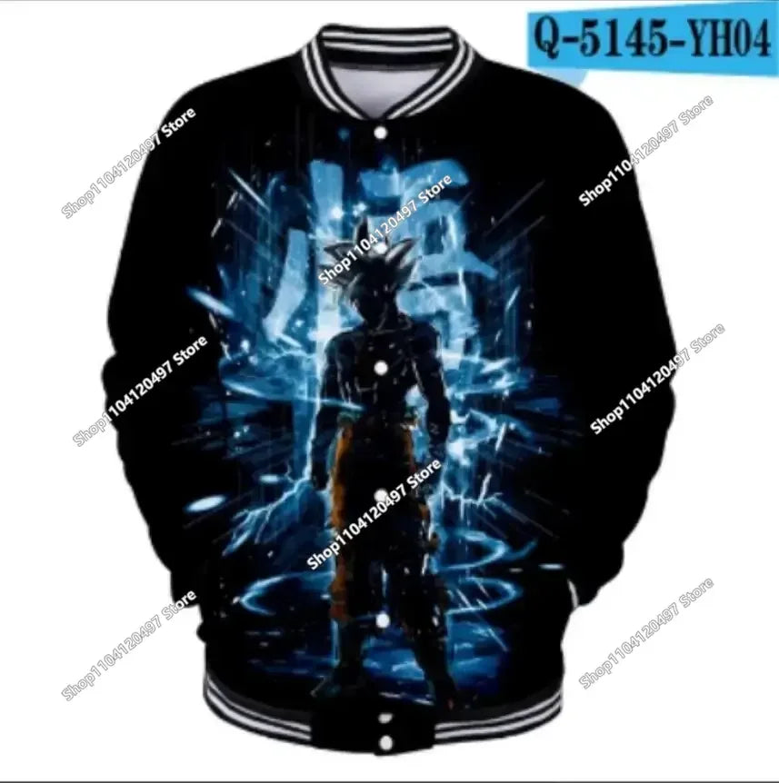 Dragon Ball Goku Kanji Symbol Men Zipper Hoodie Cartoon Japan Anime Women Sweatshirt 2025 New Fashion Children Jackets Coat