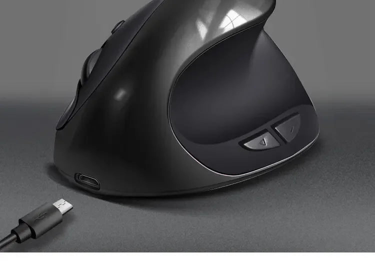 BTS-908 Ergonomic Wireless Vertical Mouse 2.4G USB Rechargeable Mouse with 1600 DPI Adjustable Sensitivity, 6 Buttons Computer Mouse