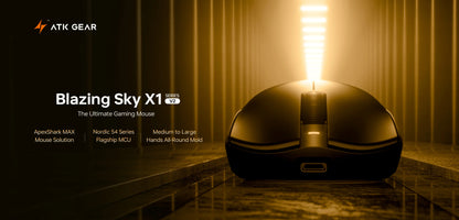 Mouse wireless ATK Blazing Sky X1 V2 Ultimate Dual Mode ultraleggero PAW3950 Ultra Dual 8K HZ a bassa latenza con ergonomia personalizzata