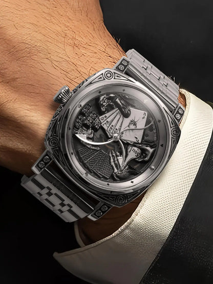 Glenaw Poker Series Top Brand Luxury Fashion Personalized Fully Automatic Mechanical Gold Watch Men's Waterproof Watch