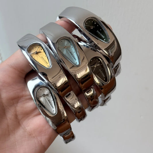y2k watch shaped teardrop bracelet watch female couple light luxury senior sense of antique wind Gift Ladies' Quartz Wristwatch