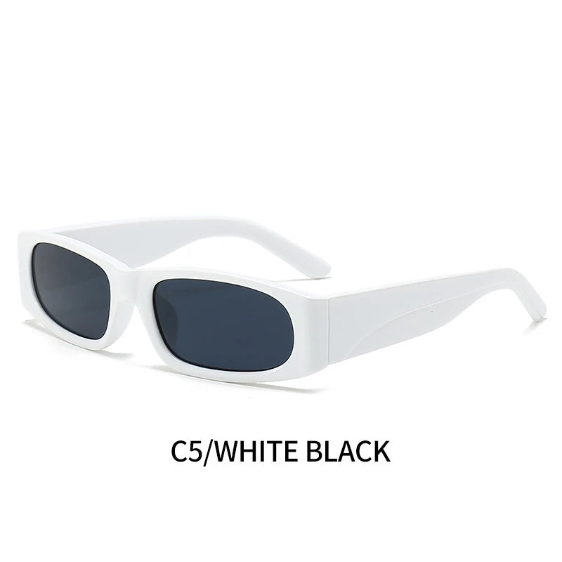 Hiphop Style Narrow Frame Black Sunglasses Men's Retro Effortless Orange Sunglasses UV400