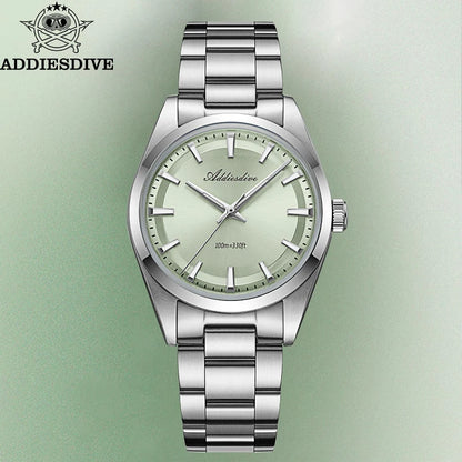 ADDIESDIVE Luxury Men's Steel Watch Bubble Mirror Glass Quartz Watch BGW9 Blue Luminous 100ATM Analog Watch Reloj Hombre AD2066