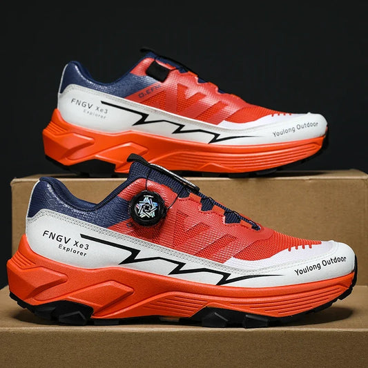 Men's Sneakers Casual Outdoor Anti-Slip Shock-Absorbing Versatile Off-Road Hiking Shoes, Comfortable Soft Sole Running Shoes for Men