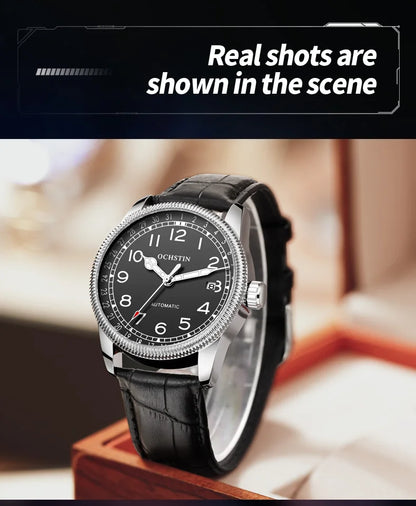 OCHSTIN Automatic Mens Watches Top Brand Luxury Auto Date Mechanical Military Sports Male Clock Luminous Hands Gift for Husband