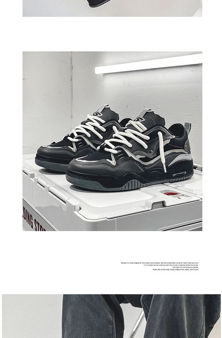 New Mesh Men's Casual Sneakers Comfortable Male Running Shoes for Men Lace-up Platform Skateboard Shoes Student Sports Sneakers