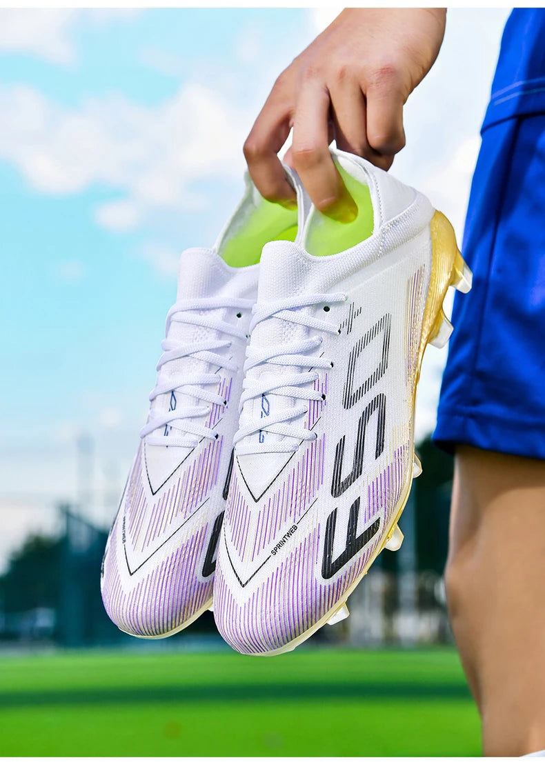 New Men Football Boots Match Grass Cleats High-quality Soccer Shoes Futsal Sneakers Non-Slip Indoor Hot-selling High-top Outdoor