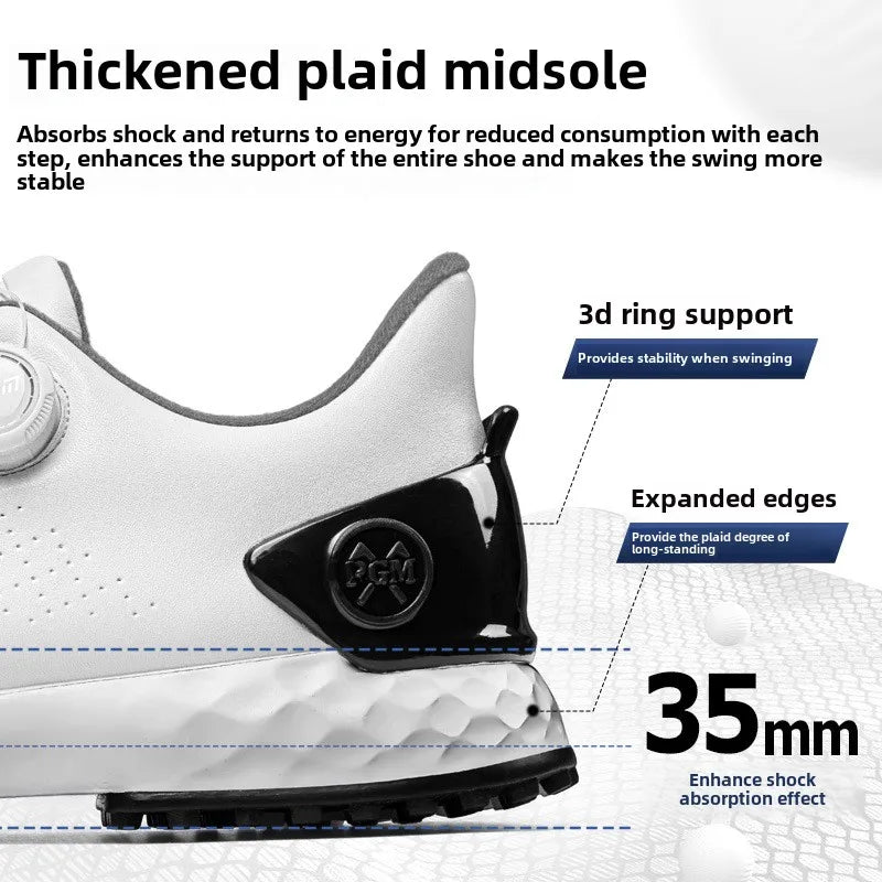 PGM golf-sneakers til herrer – komfortabel støddæmpning, drejeknap-snørebånd, vandtætte og skridsikre, med højdeøgning XZ408