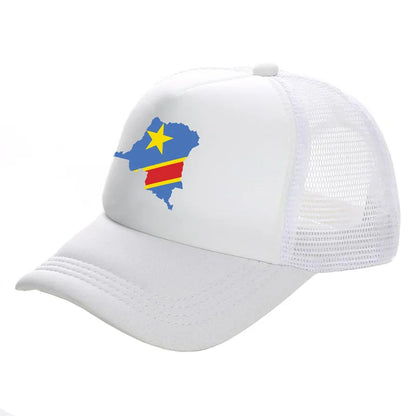 Democratic Congo Trucker Cap Men Democratic Republic of the Congo Hat Baseball Cap Cool Summer Unisex Mesh Net Caps