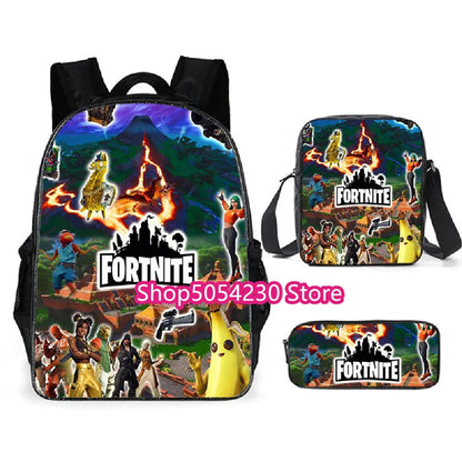 Zaino Fortnited 3PCS per ragazzi, Victory Game, 16 Inch, resistente all’acqua, per scuola materna, zaino scolastico cool per scuola elementare
