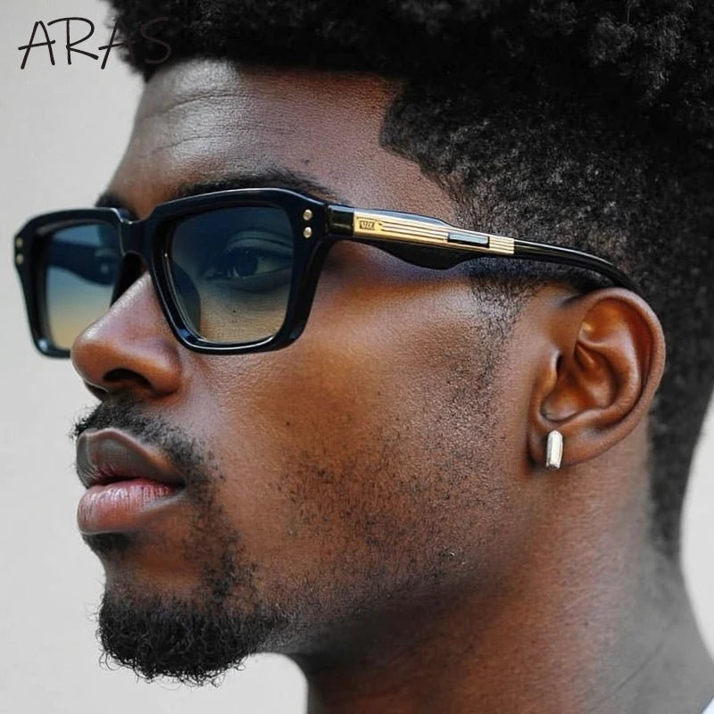 Polarized Classic Square Sunglasses Men 2026 Luxury Brand Steampunk UV400 Driving Sun Glasses For Male Trendy Small Frame Shades