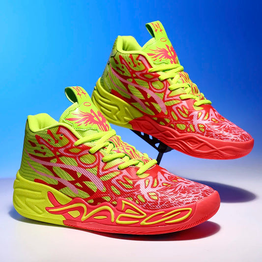 Basketball Shoes for Men Soft Lightweight Training Field Anti-Slip Shock-Absorbing Breathable Comfortable High-Top Sneakers for Men