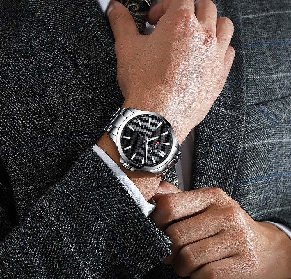 Montre pour homme CURREN – Modèle de luxe, étanche, style militaire, en acier inoxydable – Montre-bracelet sportive (réf. 8322)