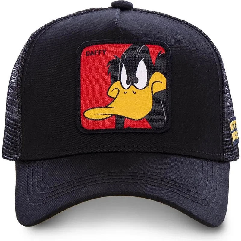 Unisex Anime Cartoon Cap Embroidered Patch Draw Baseball Cap Male Female Trucker Hat Mesh Hats Sun Hat