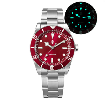 Watchdives WD7922 BB54 Watch VH31 Sweep Second Movement Sapphire Crystal 20bar Waterproof C3 Luminous 37mm Vintage Watches
