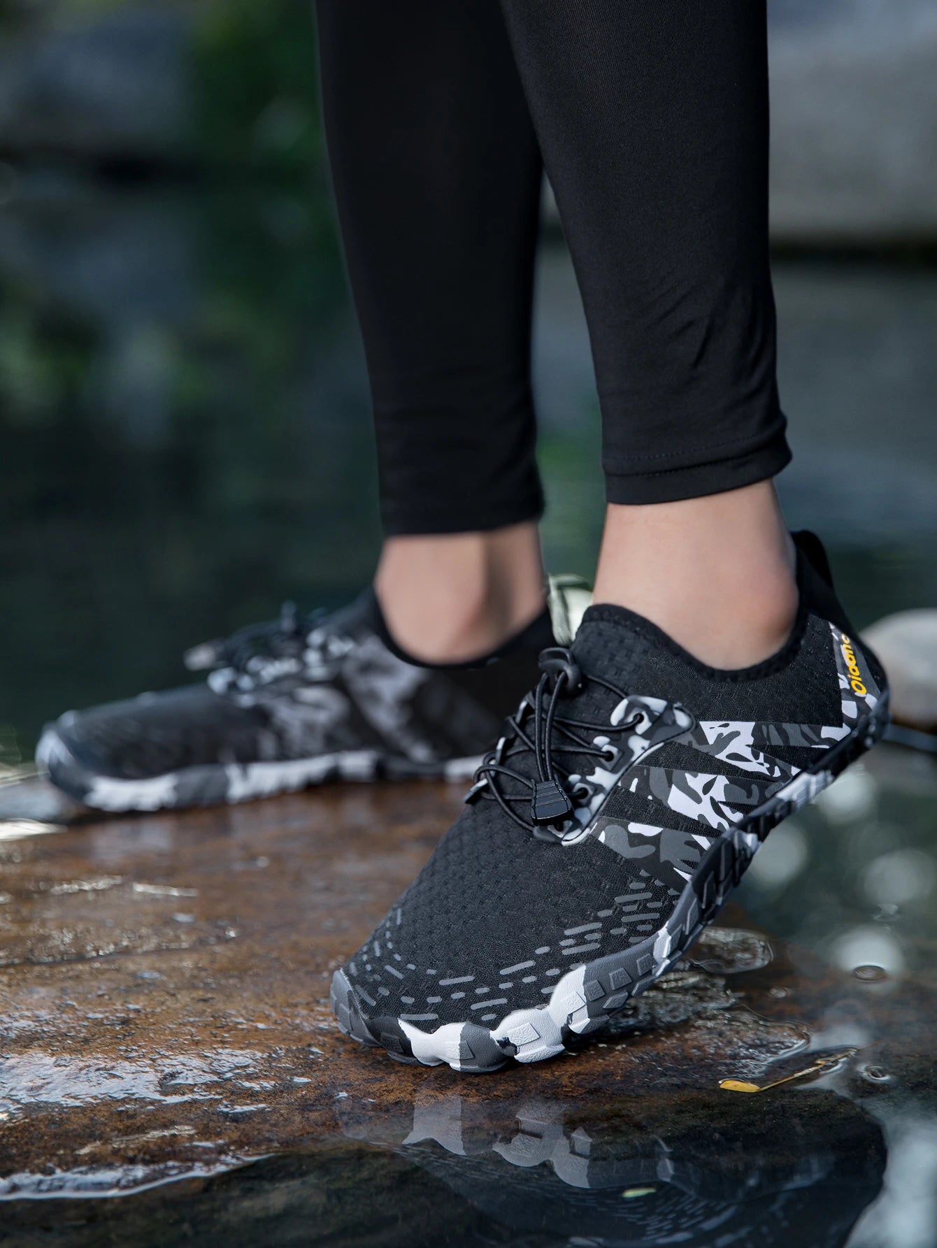 Oiaano wide toe man barefoot black shoes, woman sports sneaker unisex water booties, male aqua beach soft sole light breathable