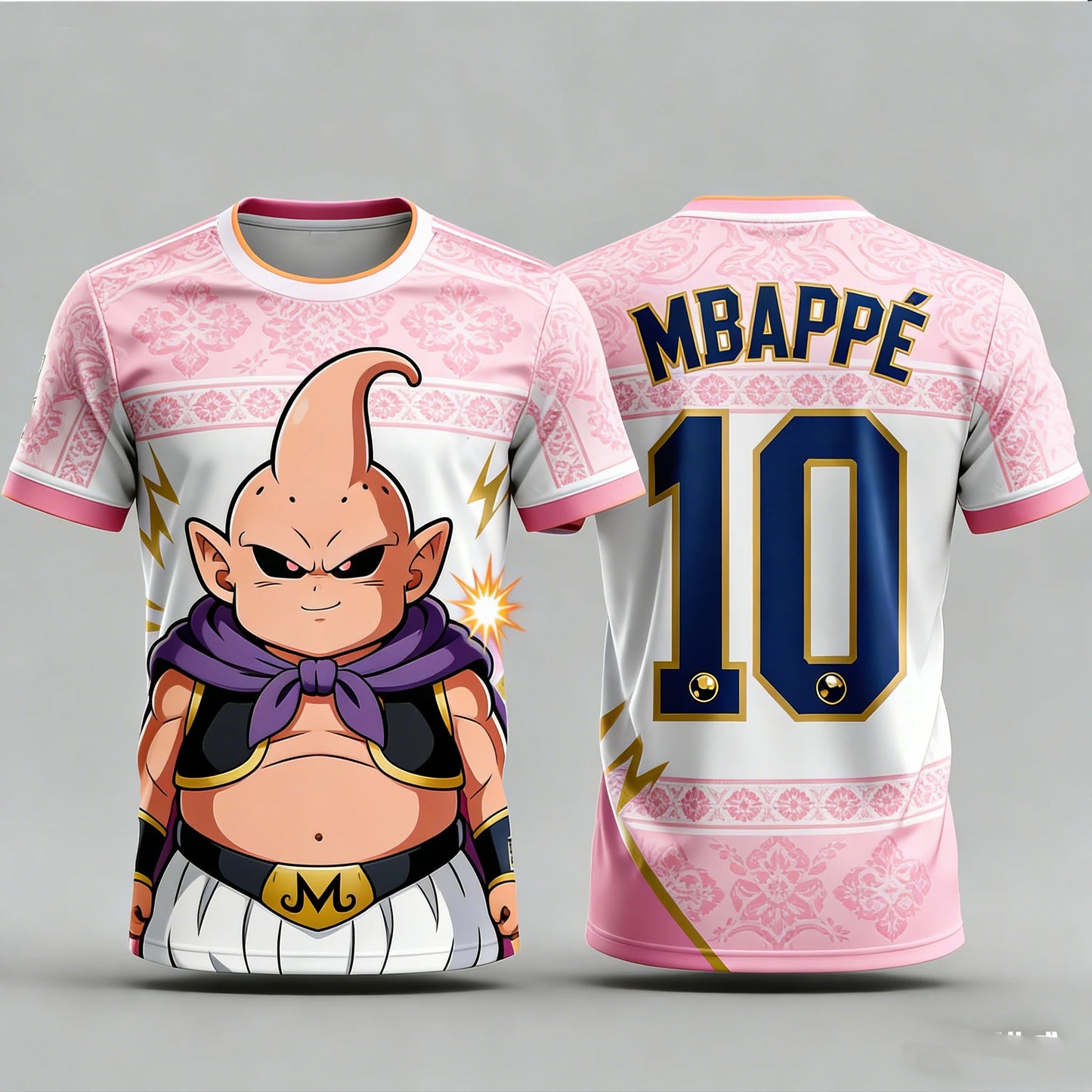2026 Summer New Adult Men's Dragon Ball Goku 3D Printed Football Jersey T-Shirt Kids Anime T-Shirt Special Football Jersey NO.10