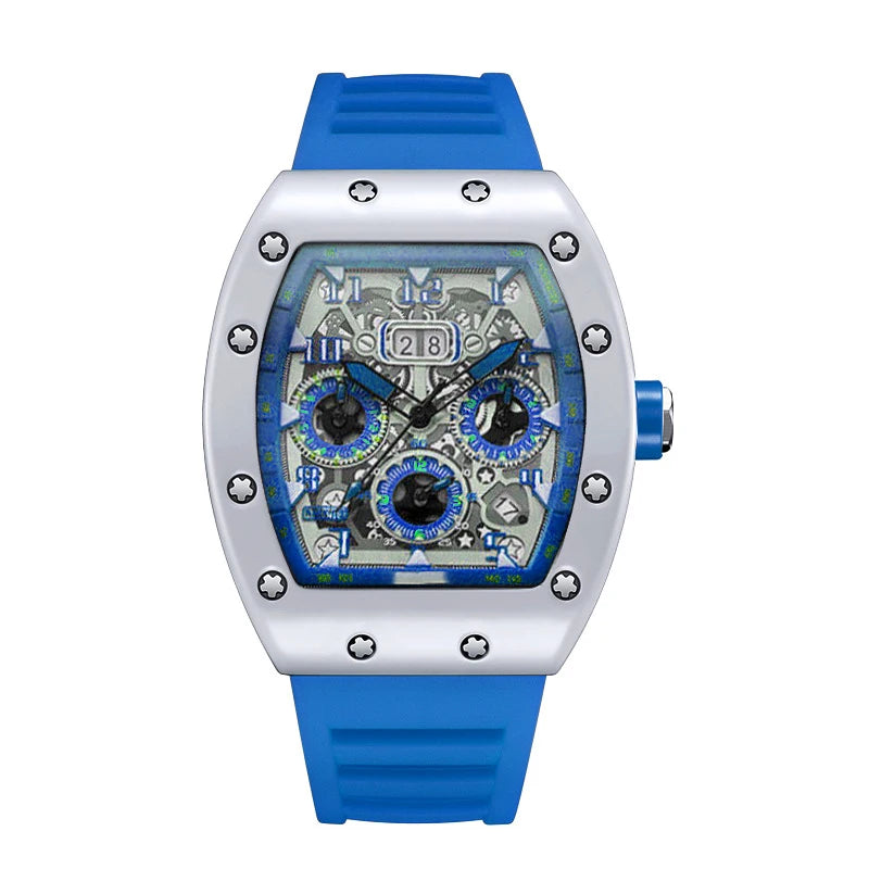 Luxury Men’s Quartz Wristwatch Hollow Design Trend None Machine Automatic Quartz Hollow Luminous Waterproof Men's Watch for Man