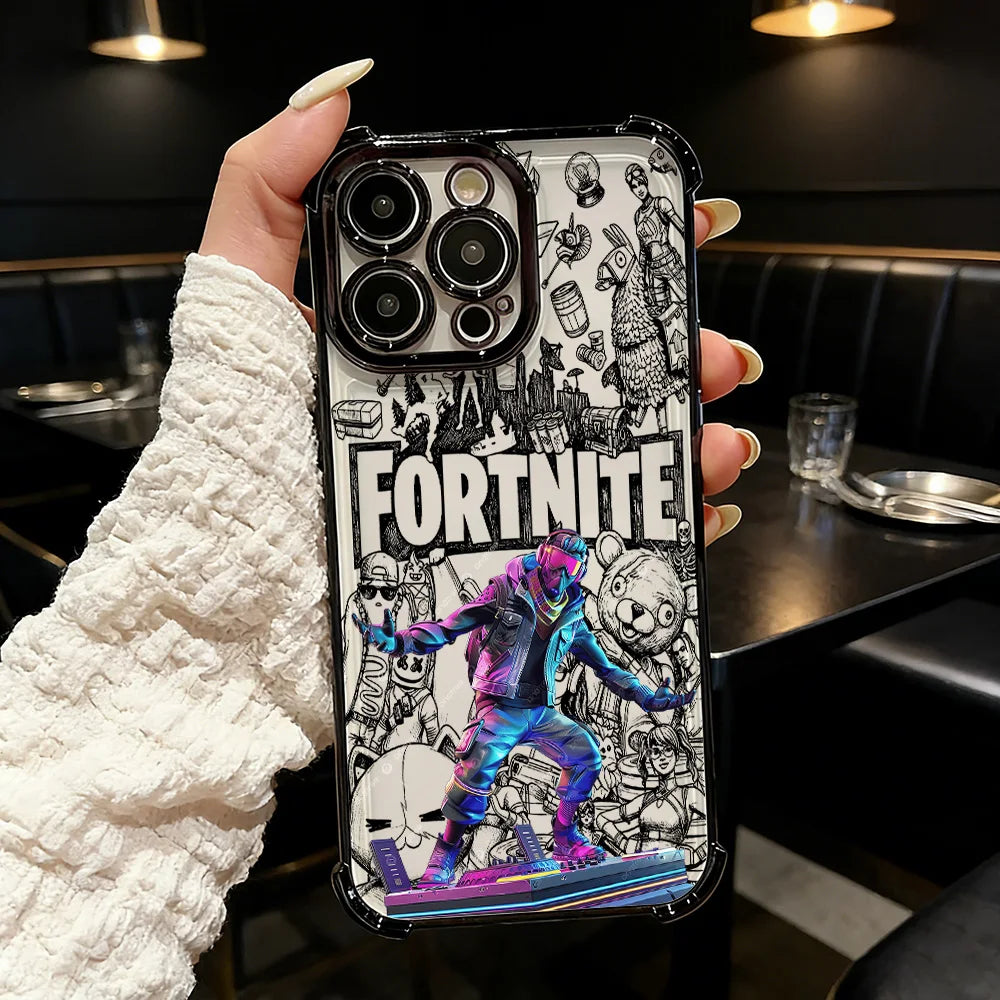 Popular Game FortniteS Plating Phone Case For iPhone 17 17e 16e 16 15 14 13 12 11 Pro Max X XR XSMax 7 8 Mini Air Plus Anti-Fall