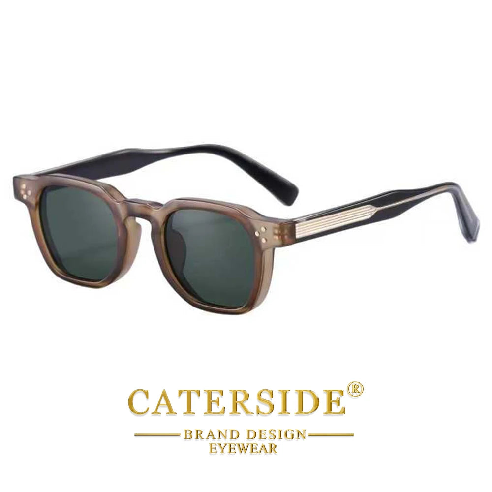 CATERSIDE New Vintage Men's Sunglasses High-Quality Square Sun Glasses Women's Outdoor Travel Beach Summer Fashion Glasses Uv400