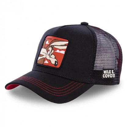 Unisex Anime Cartoon Cap Embroidered Patch Draw Baseball Cap Male Female Trucker Hat Mesh Hats Sun Hat