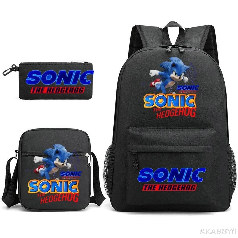 Sonic Backpacks Student School Bags for Teen Men Women Tote Bag Clutch Pocket Nylon Backpacks Travel Mochilas