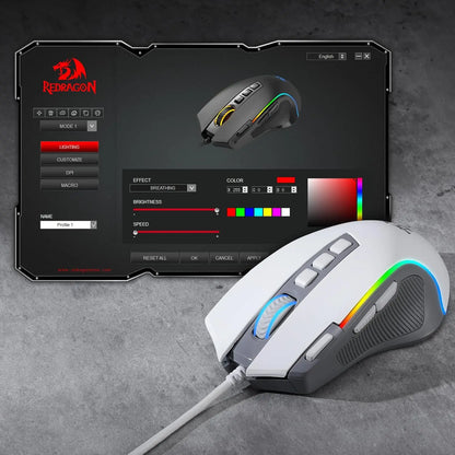 Redragon M612 RGB Gaming Wired Mouse, 8000 DPI Optical Gaming Mouse with 9 Programmable Buttons, RGB Backlit Gamer Mouse for PC & Laptop
