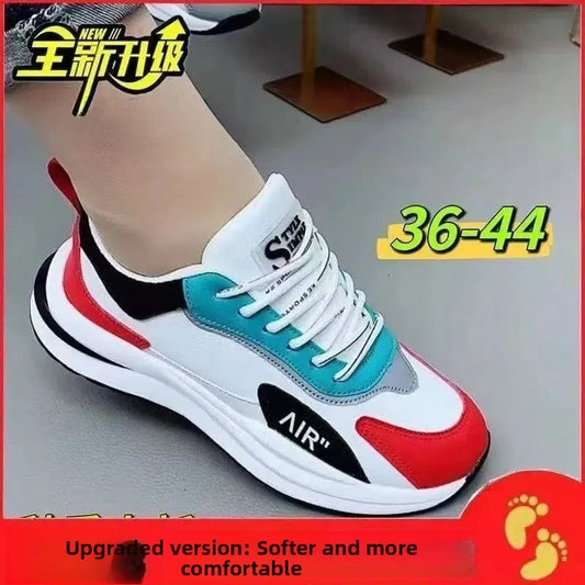 Men's and women's soft-soled, anti-slip, breathable leather surface sporty casual shoes for spring and autumn, seasonal comfortable sneakers